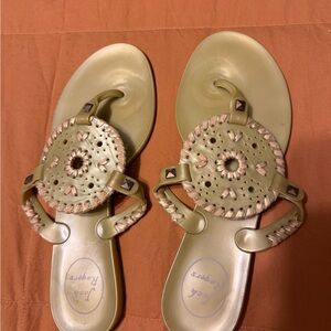 Jack Rogers Olive and Pink Sandals